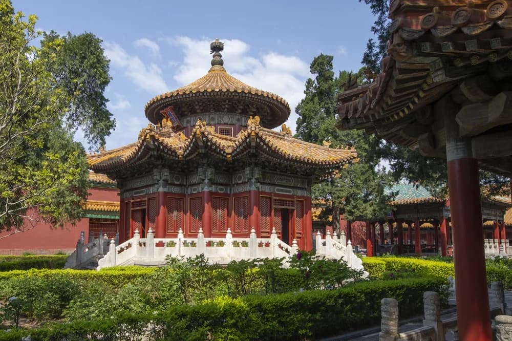 Forbidden City courtyard with ancient palace buildings