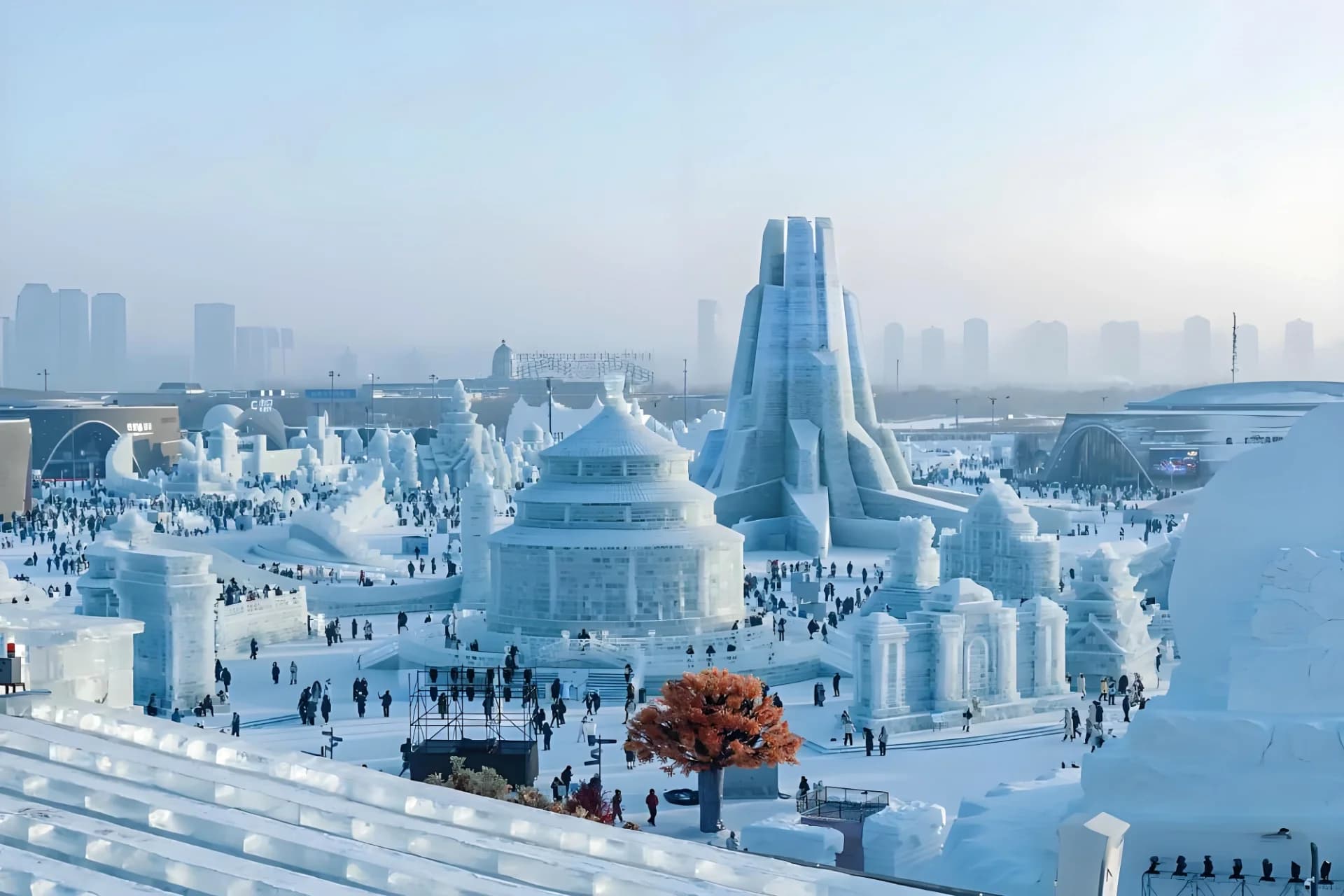 Harbin Ice and Snow World illuminated ice sculptures