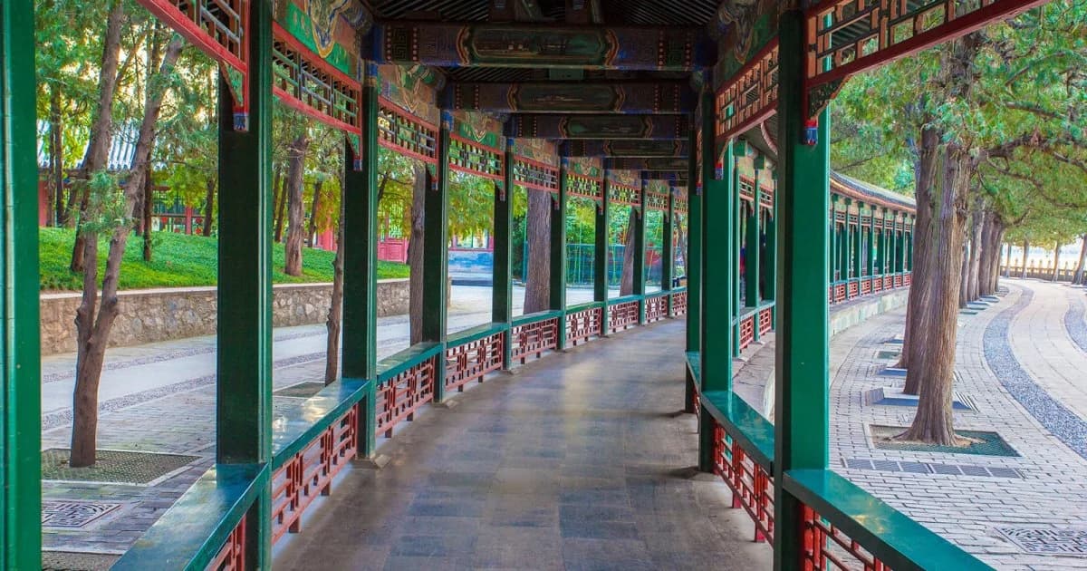 Summer Palace Long Corridor with painted ceiling